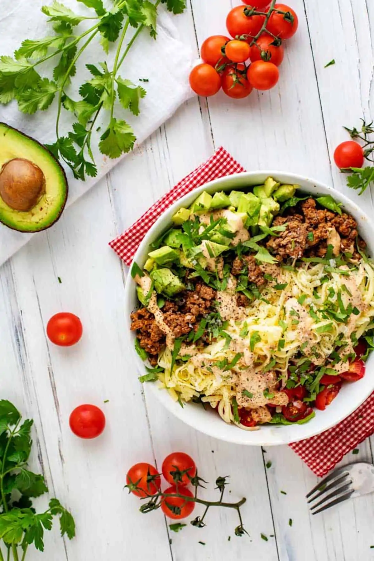 keto taco salad kicking-carbs.com