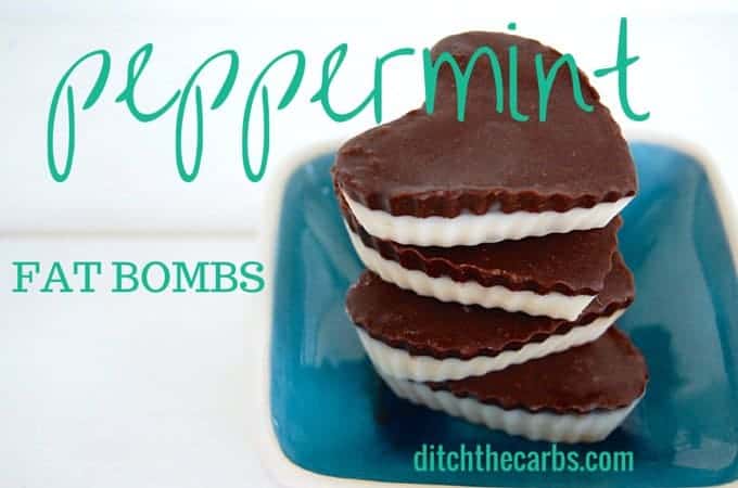 Chocolate Peppermint fat bombs ditchthecarbs.com