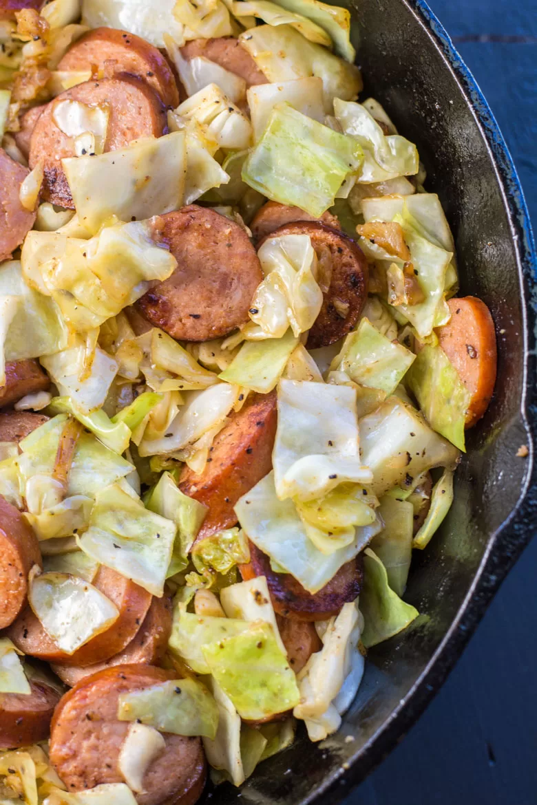 keto-cabbage-sausage-skillet