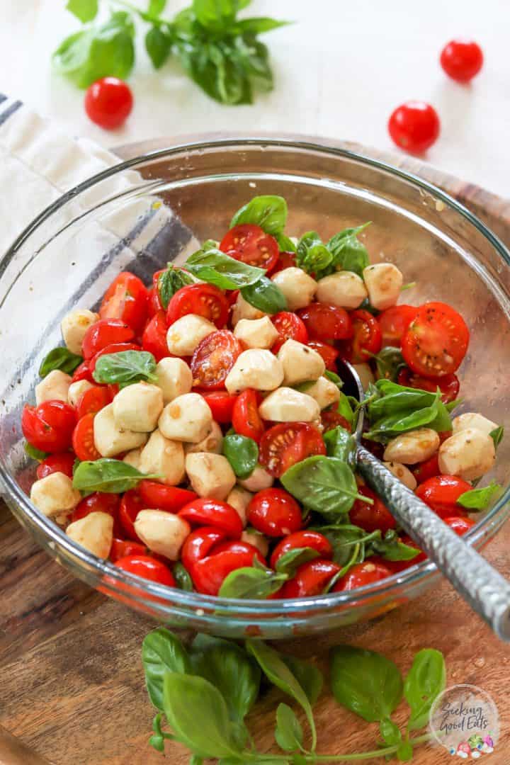 caprese salad with cherry tomatoes, best keto side dishes