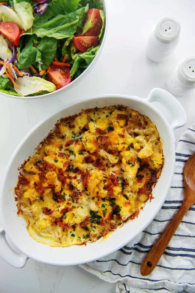 cauliflower au gratin, best keto side dishes