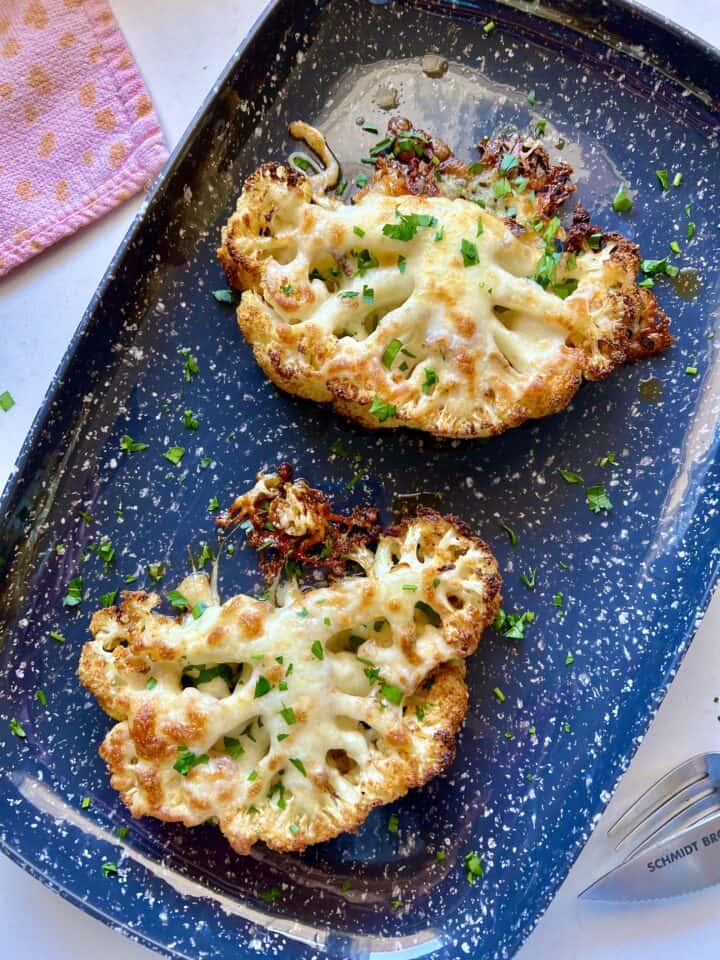 cheesy cauliflower steaks, best keto side dishes