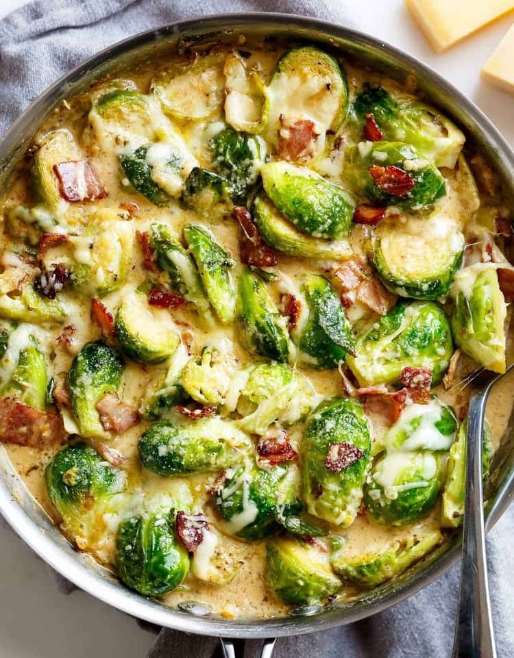 cheesy garlic parmesan brussels sprouts, best keto side dishes