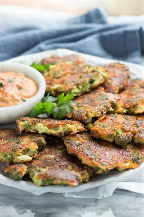 keto broccoli fritters, best keto side dishes