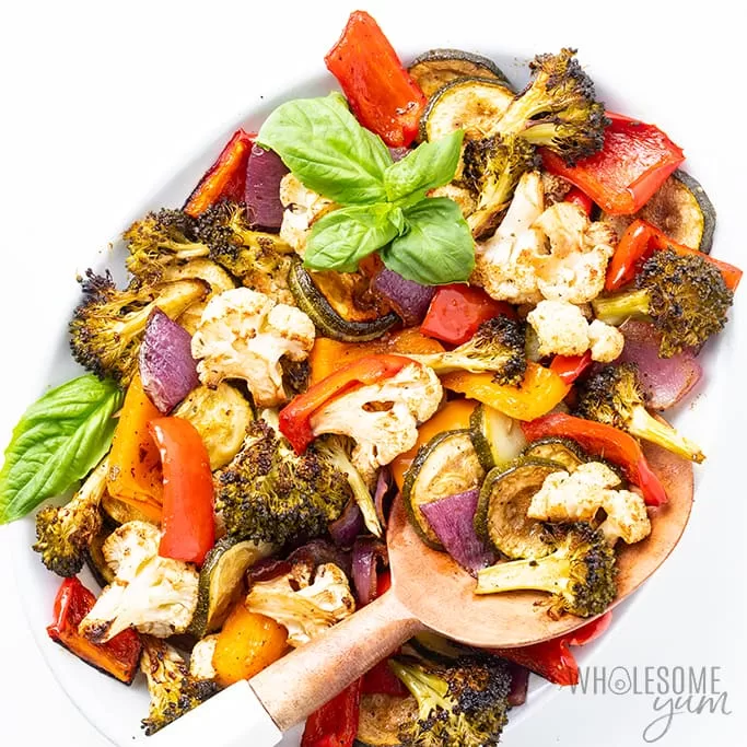 oven roasted vegetables, best keto side dishes