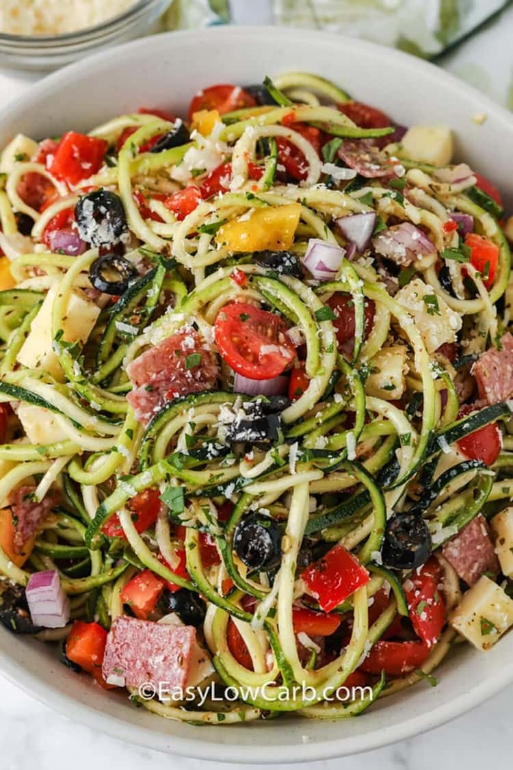 zucchini pasta salad, best keto side dishes